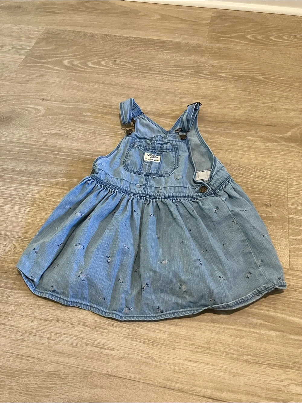 OshKosh B'gosh Light Blue Denim Overall Dress with Pocket